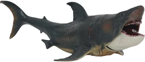Megatooth - Juguete de tiburón con mandíbulas que se abren el Megalodon de 11 pulgadas, figura de acción realista de animales marinos, ideal para