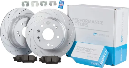 [Juego trasero] Rotores de disco de freno y pastillas de cerámica con revestimiento Geomet para Nissan Altima Sedan 2007-2012 Coupe 07-13