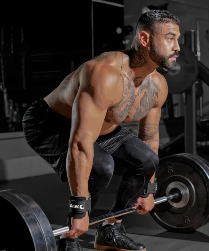 Miniatura 9 de DMoose Fitness Ganchos de levantamiento de pesas (par) para peso muerto, dominadas, remo y encogimientos de hombros – Correa de nailon Púrpura