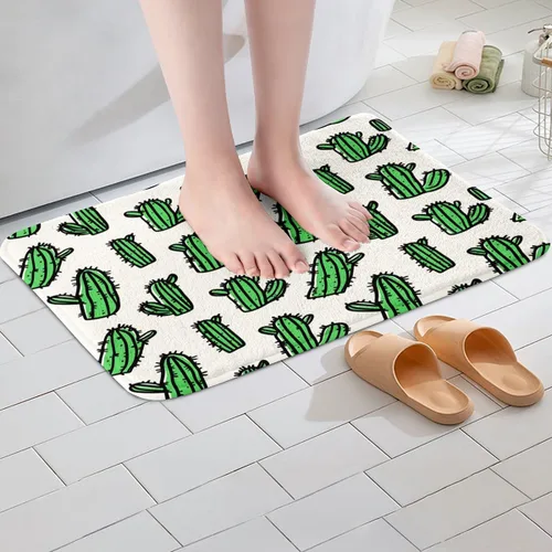 Miniatura 5 de Alfombras de baño de cactus para niños, 16 x 24 pulgadas, bohemias, suculentas, para decoración de baño, alfombras de baño botánicas para ducha