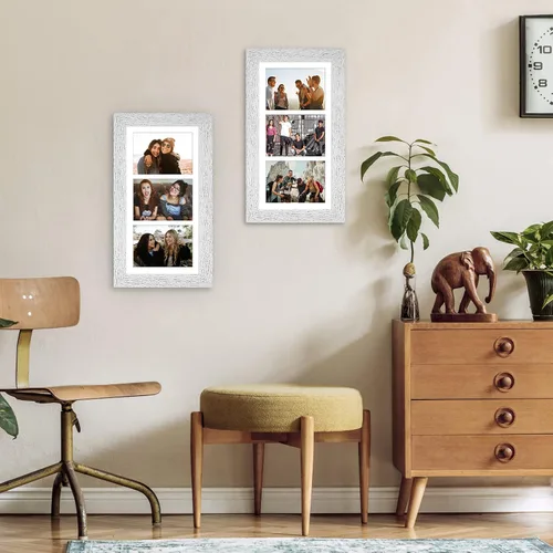 Miniatura 79 de Marcos de Fotos Collage de 13.5X15.5 con 7 Aberturas para Fotos de 4X6, Marco de Fotos Múltiples con Paspartú para Decoración de Pared, Grano