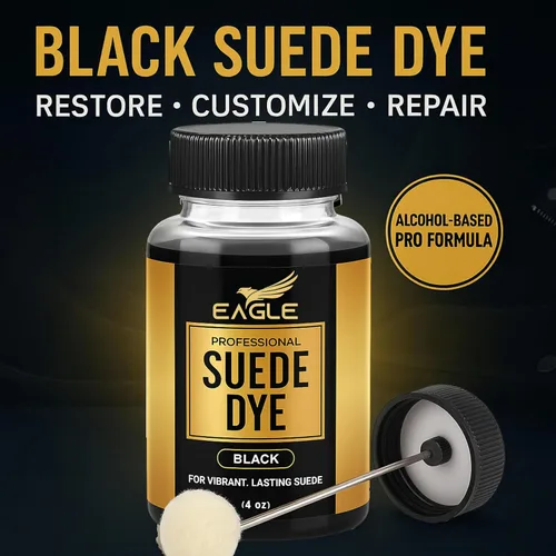 Miniatura 2 de Tinte de gamuza negro para zapatos, botas y accesorios, restaurador permanente de color de gamuza con aplicador integrado, tinte para zapatos