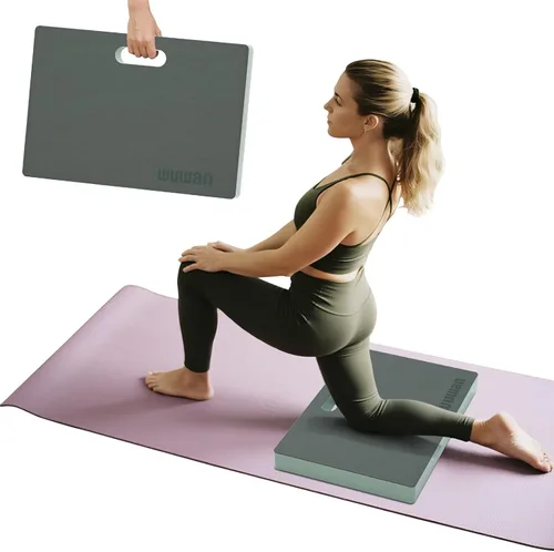 Estera de yoga para rodillas, 3.8 cm de espesor, para push-ups de rodillas, soporte para plancha y rodillas/codos de yoga, proporciona amortiguación