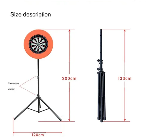 Miniatura 3 de Soporte para diana de dardos negro, unisex, soporte portátil para trípode de viaje, móvil y ajustable en altura, trípode plegable para TV y altavoz