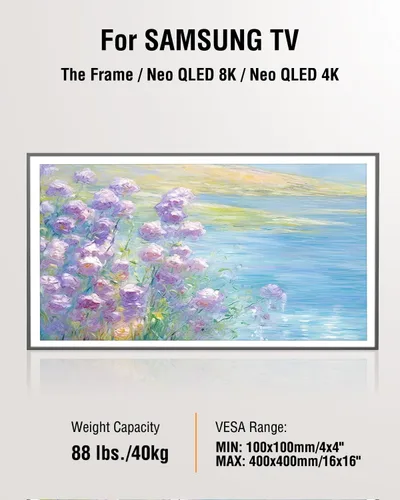 Miniatura 3 de ELIVED Soporte de pared ultradelgado para TV para Samsung The Frame/Neo QLED 8K/4K, soporte de TV de perfil bajo de 1.1", soporte de pared