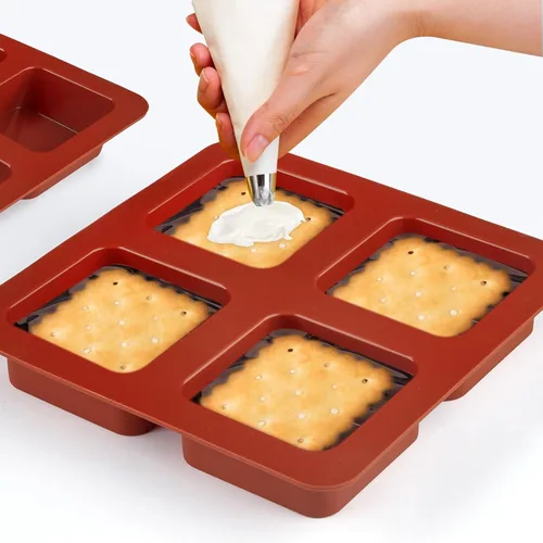 Miniatura 5 de JOERSH Moldes cuadrados de silicona para tartas Moldes de chocolate de 2.6 x 2.6 x 1.1 pulgadas para S'mores, malvaviscos, brownies, galletas