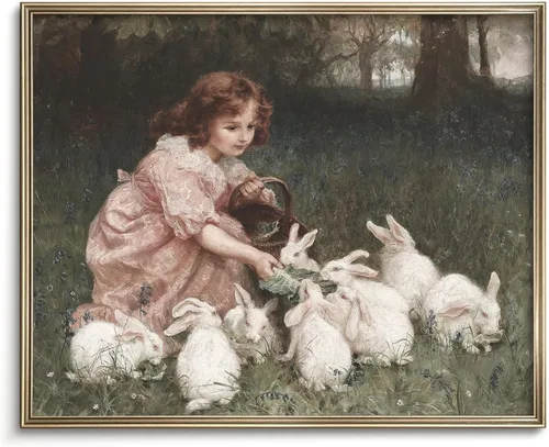 Miniatura 30 de Pintura vintage de paisaje de campo de flores silvestres, arte de pared de paisaje rural de granja, impresión artística de paisaje de jardín