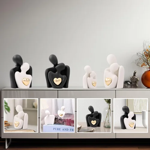 Miniatura 4 de Decoración de habitación para parejas, escultura de amor abrazable, decoración del hogar, adornos para sala, adornos para estantes, regalo para San