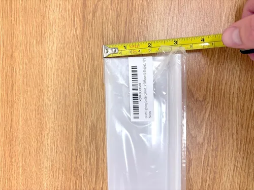 Miniatura 7 de Beam Lighting - Repuesto de cubierta de luz para debajo del gabinete, difusor acrílico acanalado blanco (forma de L, 18 pulgadas)