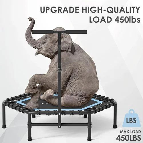 Miniatura 5 de CLORIS 45'' Rebounder Trampoline for Adults - Max Load 450lbs, Trampoline with Adjustable Foam Handle Indoor/Outdoor Fitness Body Exercise