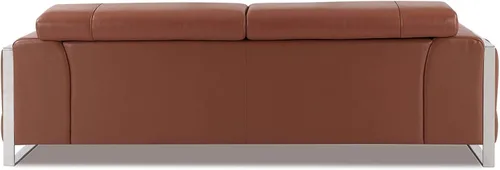 Miniatura 4 de BlackJack Furniture Gianni - Sofá de cuero italiano de grano superior con reposacabezas ajustables de 9 posiciones, patrón geométrico contemporáneo