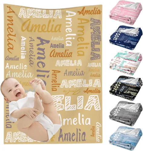 Miniatura 20 de Mantas de bebé personalizadas para niñas y niños, regalos personalizados para bebés, niñas y niños