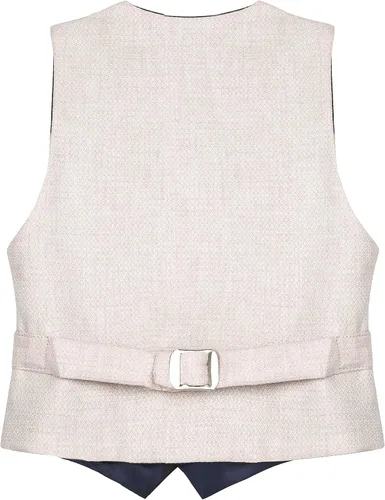 Miniatura 8 de Lilax Traje formal de 4 piezas para niños, chaleco, pantalones y corbata, Blanco