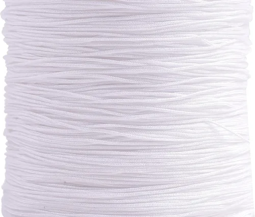 Miniatura 67 de KONMAY 1 rollo de cuerda de nailon para hacer pulseras de 150 yardas, trenzado de nailon Shamballa Macramé/cordón de cuentas de 0.4mm, cordón