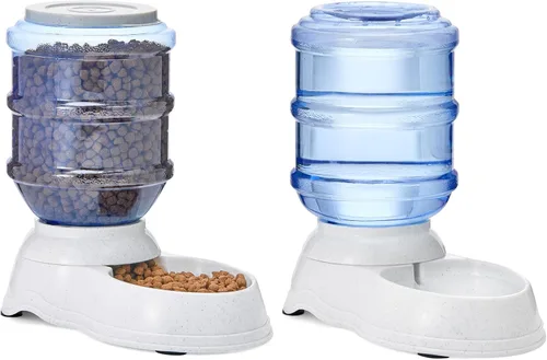 Miniatura 8 de Amazon Basics Comedero para mascotas con alimentación por gravedad para perros y gatos, pequeño, capacidad de 6 libras, gris