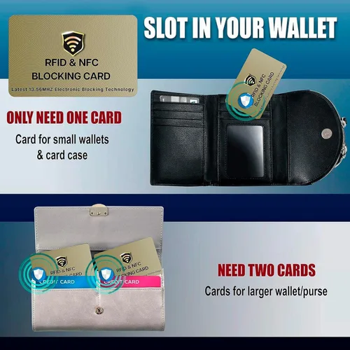 Miniatura 7 de SaiTech IT Tarjetas RFID, paquete de 5 tarjetas que protegen todo el monedero para hombres y mujeres, NFC sin contacto, protector de tarjeta