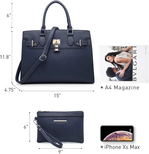 Miniatura 4 de Bolso de mano y bolsos para mujer con asa superior de avestruz bolsa de trabajo con cartera