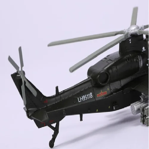 Miniatura 7 de 1:100 Aleación China Armado WZ-10 Helicópteros Modelo de Aeronave Militar Modelo de Aeronave Simulación Aviación Ciencia Exposición