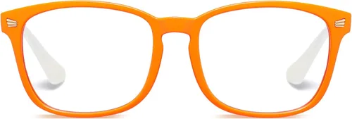 DUCO K028 - Lentes de luz azul para niños y niñas, para juegos de computadora, antirrayos UV, para niños de 6 a 10 años naranja blanco