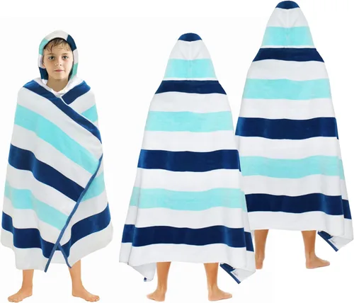 Miniatura 20 de ORIGINAL KIDS Toalla de baño con capucha, 100 % algodón de rizo grande con capucha para niños, toalla de playa para ducha de niños pequeños, toalla