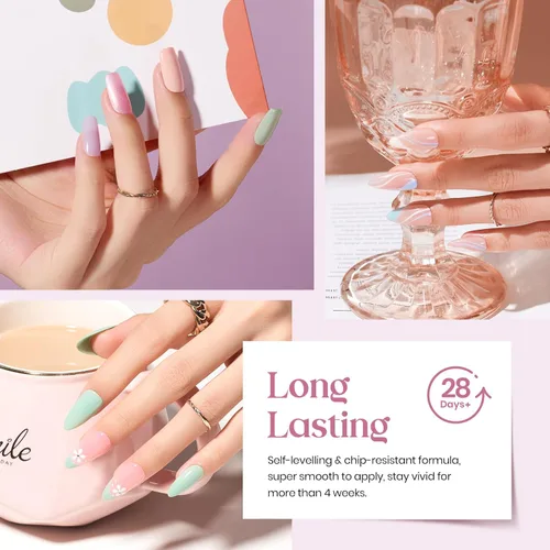 Miniatura 5 de beetles Gel Polish Set – Healing Elixir - Kit de esmalte de uñas de gel de 20 colores, rosa, azul, blanco, verde, perla con capa base, capa superior