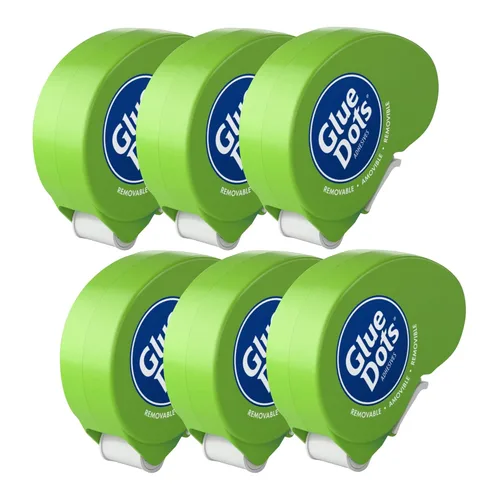 Glue Dots, Dispensador de puntos extraíbles Dot N' Go, doble cara, 3/8 pulgadas, 0.38 pulgadas, 1200 puntos, cinta adhesiva para manualidades,