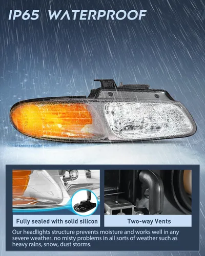 Miniatura 4 de Nilight Conjunto de Faro Compatible con 1996 1997 1998 1999 Chrysler Town & Country Dodge Grand Caravan Plymouth Grand Voyager Faro de Reemplazo