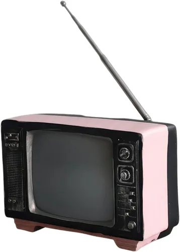 Vintage Radio Ornament Sculpture European Home Decoration Retro Artwork Resin Statue Coffee Table Decor for Shelf Living Room- Light