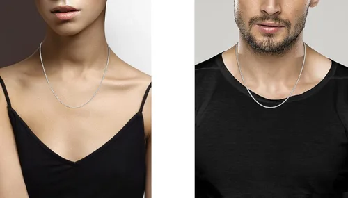 Miniatura 4 de Miabella Solid 925 Sterling Silver Italian 2mm Franco Square Box Link Chain Necklace for Men Women Made in Italy