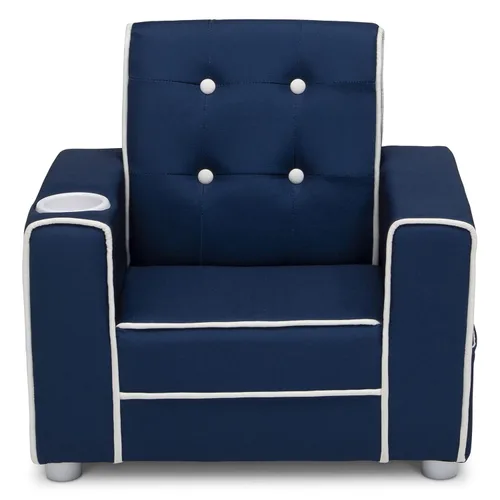 Miniatura 6 de Delta Children - Silla tapizada para niños Chelsea con portavasos, azul marino