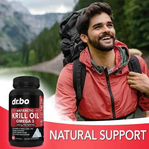 Miniatura 5 de Aceite de krill Omega 3 500mg - Aceite de krill antártico 1000 mg cápsulas blandas EPA, DHA, astaxantina, fosfolípidos - Suplementos de ácidos