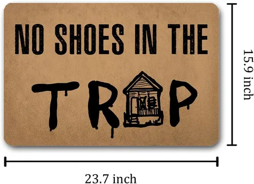 Miniatura 3 de Divertida alfombra de bienvenida para entrada, interior y porche, sin zapatos en la trampa, personalizable, divertida, para decoración del hogar