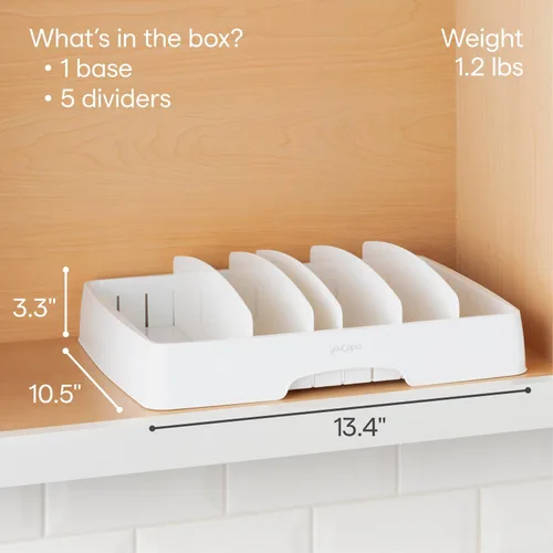 Miniatura 3 de YouCopia StoraLid - Organizador de tapas ajustables para contenedores de alimentos para almacenamiento en gabinetes de cocina, pequeño, paquete de 2