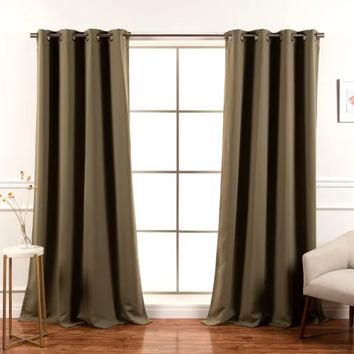 Miniatura 10 de Best Home Fashion Cortinas Opacas 2 Paneles - Tratamiento de Ventana con Aislamiento Térmico Premium Cortinas Opacas para Dormitorio - Parte Castaño
