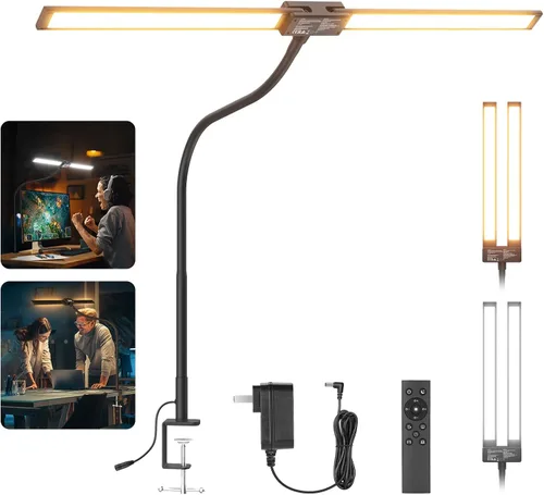 Miniatura 11 de NEEWER Basics - Lámpara LED de escritorio de 16 W para iluminación de lectura de videoconferencias en casa, oficina en casa, cuidado de los ojos