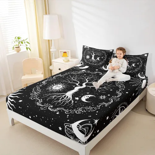 Miniatura 2 de Erosebridal Juego de sábanas para cama de camión, diseño de tren de dibujos animados, tamaño individual, para niños, sábanas bajeras con estampado