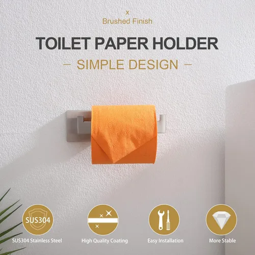 Miniatura 5 de KOKOSIRI Portarrollos de papel higiénico de níquel cepillado, portarrollos de papel higiénico de acero inoxidable para cocina, baño, dispensador
