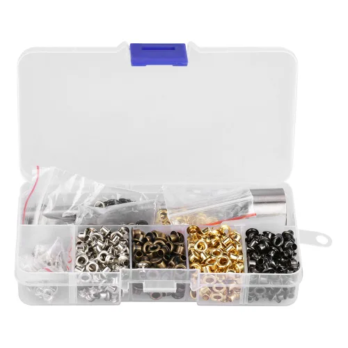 Miniatura 9 de Arandela de ojales con 3 piezas de herramientas de trabajo manual con caja de almacenamiento para zapatos, ropa, cuero, manualidades