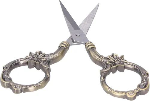 Crochet Scissors, Thread Snips Vintage Flower Scissors DIY European Style Needlework Embroidery for Sewing Craft Artwork Handicraft Yarn Scissors