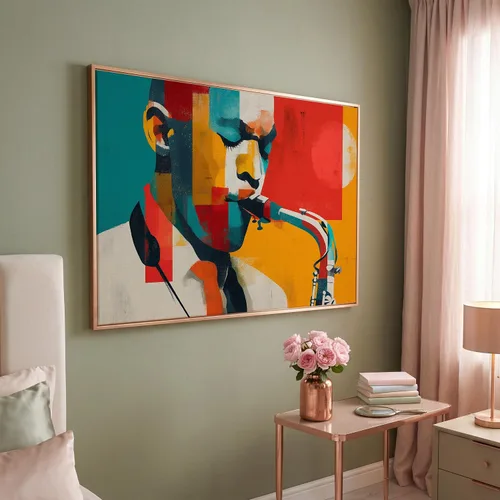 Miniatura 46 de LuxeWood Arte de Pared Musical en Lienzo - Impresiones Temáticas Musicales Medianas y Grandes para Sala de Estar, Oficina, Estudio, Airbnb