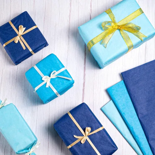 Miniatura 6 de Whaline 120 hojas de papel de seda azul degradado surtido de papel de regalo azul de 15 x 20 pulgadas, papel de seda de papel de seda