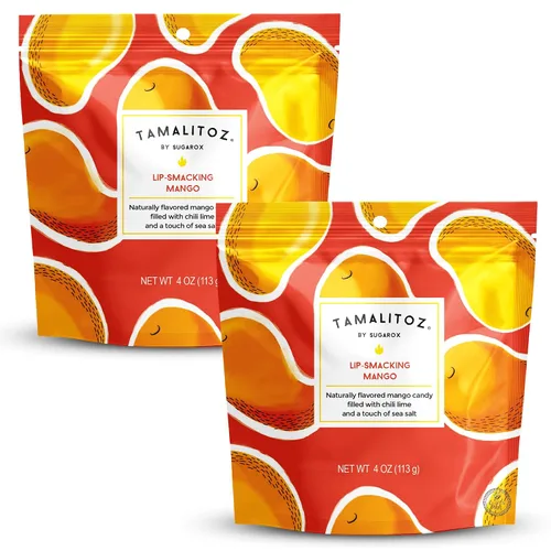 Miniatura 40 de Tamalitoz - Mango para masticar labios, caramelo duro mexicano de mango picante relleno de chile, lima y sal marina, caramelo de fruta hecho a mano