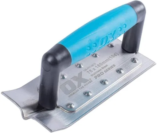 OX Tools Ranuradora de hormigón estrecha de 3 "x 7", hoja de acero inoxidable, profundidad de 3/8", ranura de 5/8–5/16", mango de agarre de buey,