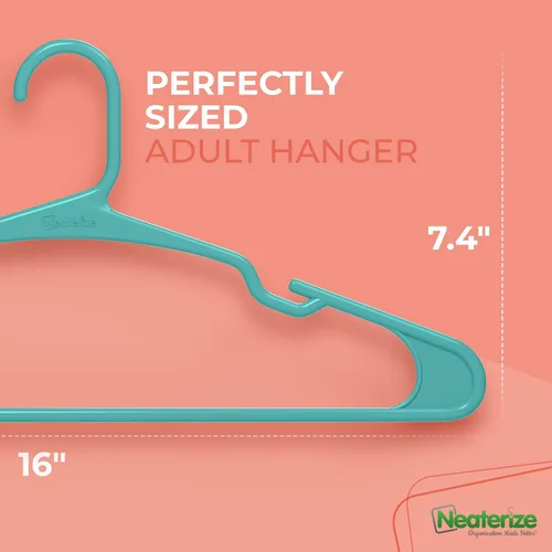 Miniatura 2 de NEATERIZE Perchas de Ropa de Plástico Paquete de 100 para Adultos - Perchas de Plástico, El Colgador Perfecto para Abrigos y Perchas de Ropa que