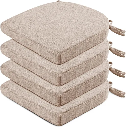 Miniatura 13 de Wellsin Cojines para sillas de comedor, 4 unidades, cojines para sillas de cocina con lazos y base antideslizante, almohadillas para sillas de Azul