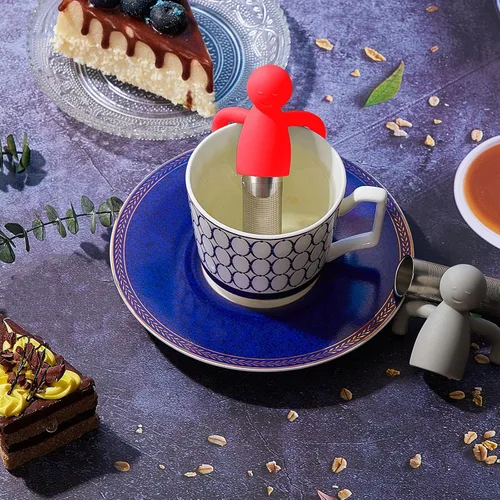 Miniatura 5 de Hicarer 2 infusor de té para té suelto, lindo colador de té de malla fina, filtro de té de acero inoxidable, difusor de té más empinado para tazas