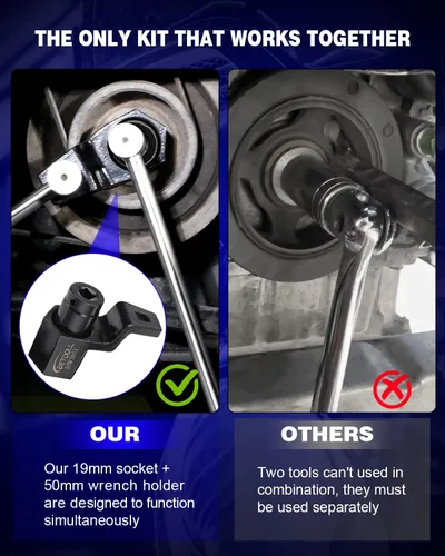 Miniatura 4 de BETOOLL Juego de llaves de sujeción de llave de manivela de 0.748 in y llave de cigüeñal de 1.969 in compatible con motores Honda y Acura