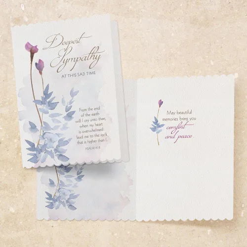 Miniatura 9 de Faithfully Yours Designer Greetings - Surtido de tarjetas de condolencias florales en caja, padre de misericordias con versículos bíblicos