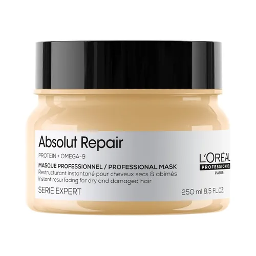 L'Oréal Professionnel Paris Absolut Repair Hair Mask - Tratamiento nutritivo de proteínas, hidrata, repara daños y añade brillo, para cabello seco y