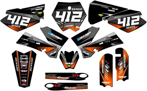 Miniatura 5 de Kit de base gráfica SX 105 Surge Black Senge 2006-2012 compatible con KTM